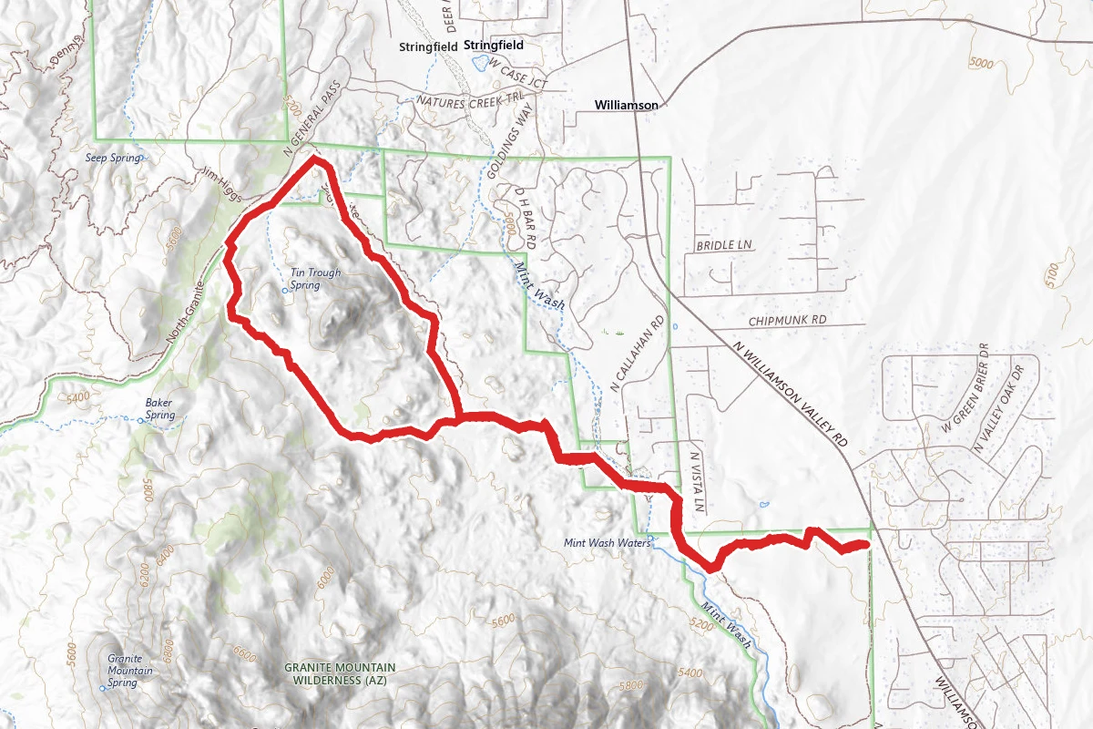 Baby Granite Loop Trail from Williamson Valley Trailhead