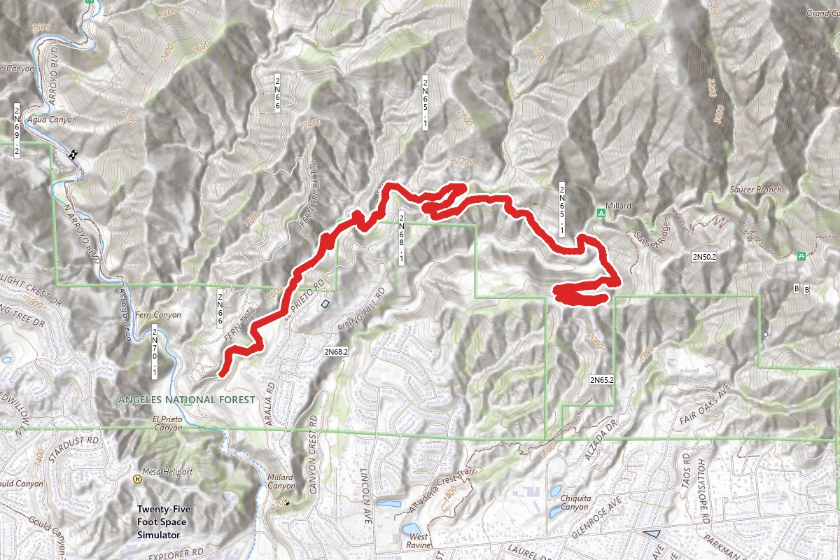 El Prieto Trail via Sunset Ridge Station