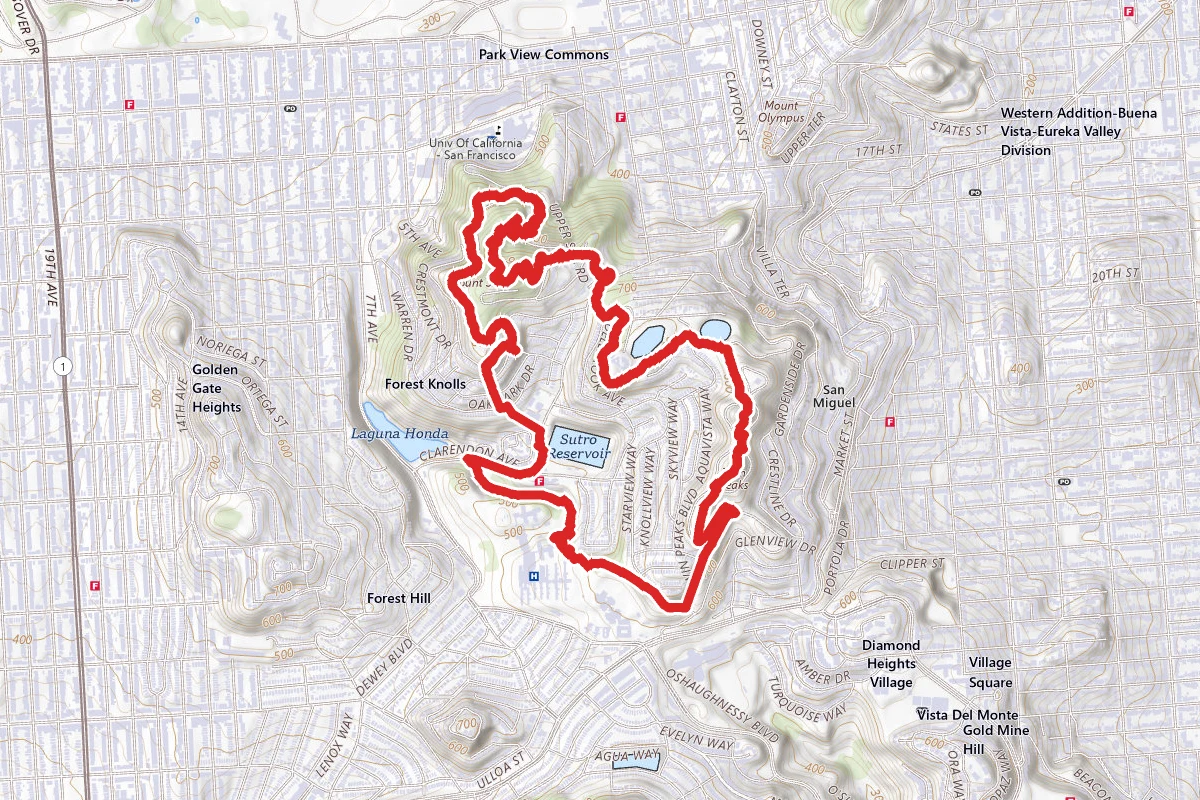 Twin Peaks and Mount Sutro Loop