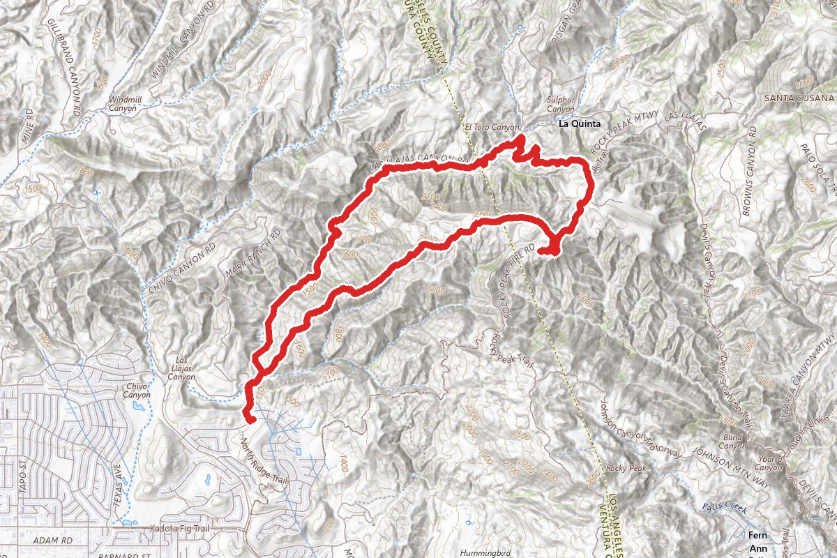 Las Llajas Canyon and Ridge Loop