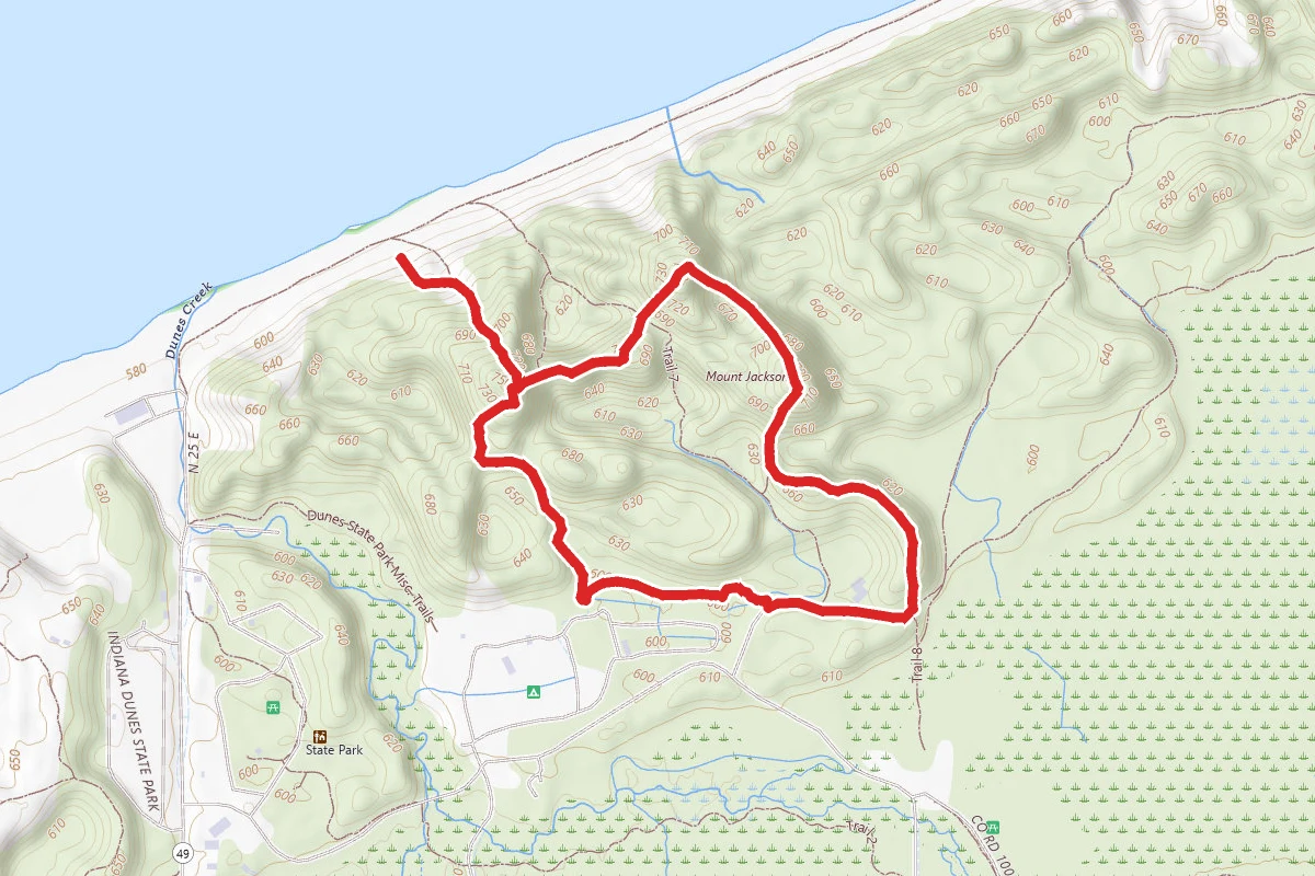 Indiana Dunes Trail 8 to Trail 4 Loop