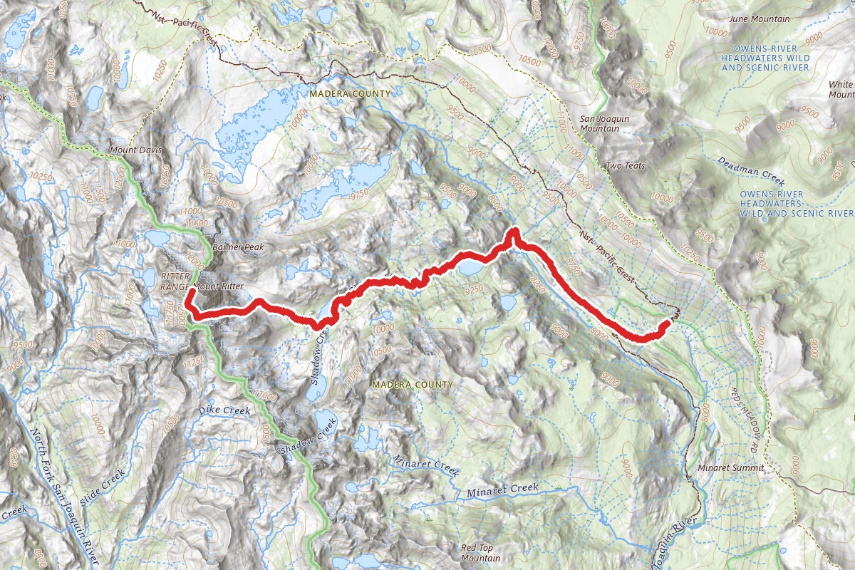 Mount Ritter via PCT to Shadow Creek to John Muir