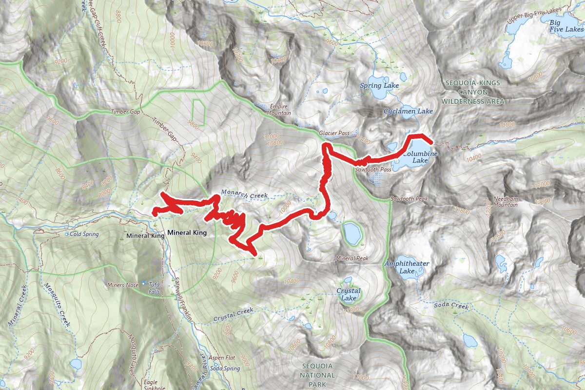 Sawtooth Pass Trail to Columbine Lake