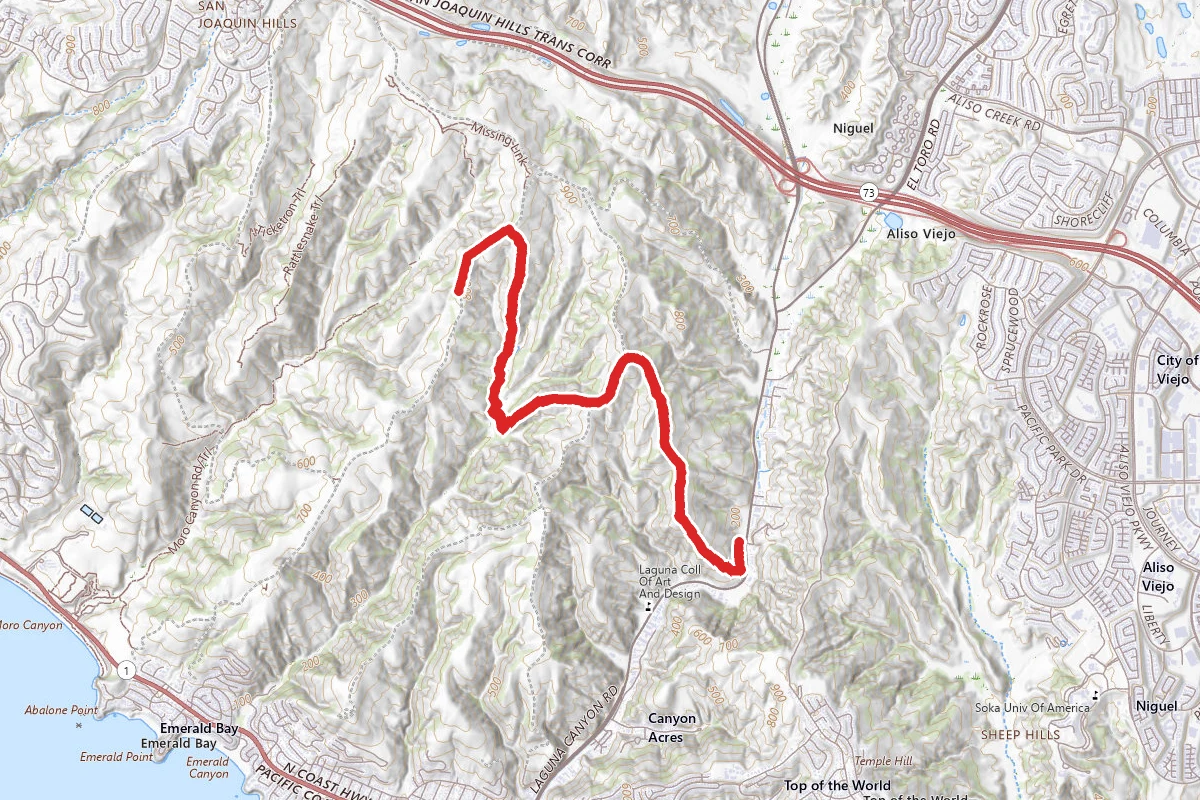 Big Bend Trail to Old Emerald Trail to Upper Moro Campground