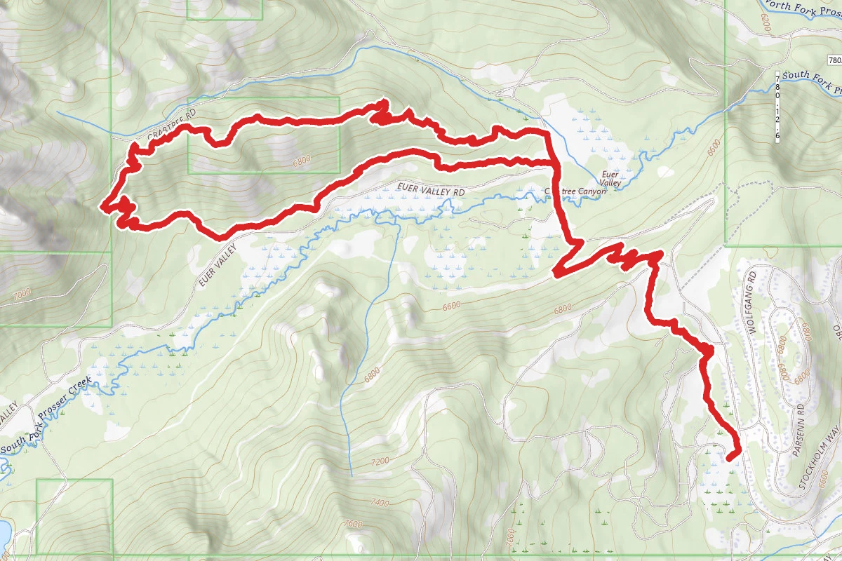 Alder Creek, Randy's Ramble, Euer Valley, Mustang Sally, and Sidewinder Loop
