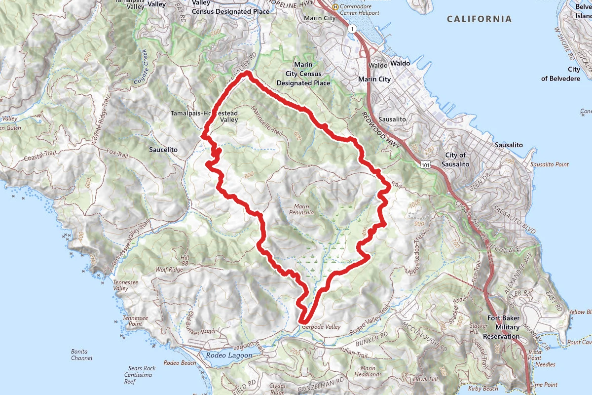 Alta, Bobcat, Miwok, Old Springs and Rhubarb Trail
