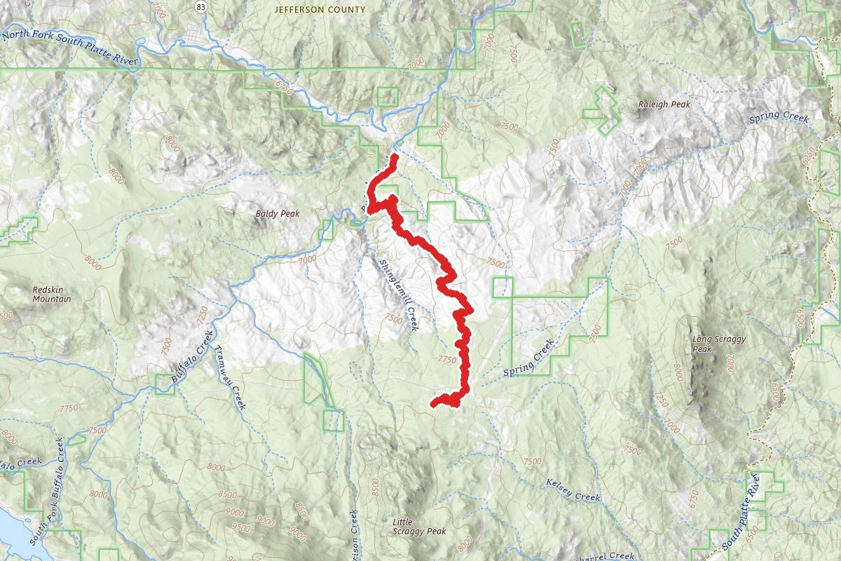 South Buffalo Creek, Nice Kity, Buffalo Burn and Little Scraggy Trail