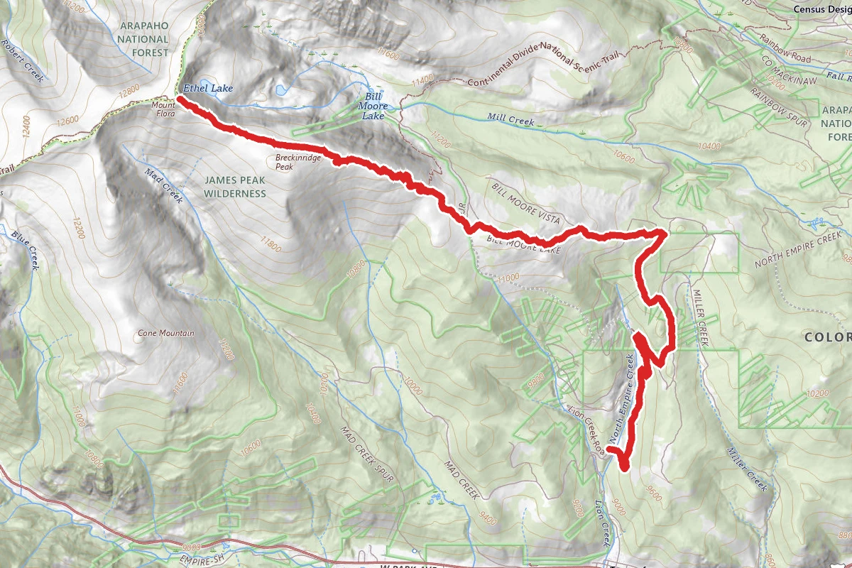 Breckinridge Peak and Mount Flora via North Empire Creek