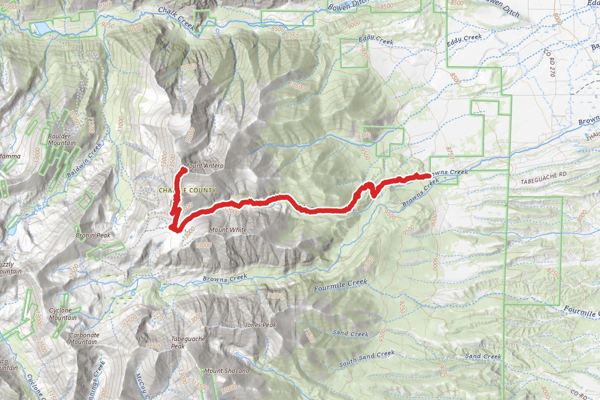 Mount Antero via Wagon and Little Browns Creek Trail