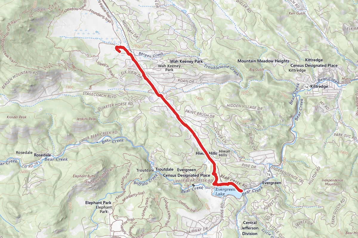 Pioneer Trail to Evergreen Lake