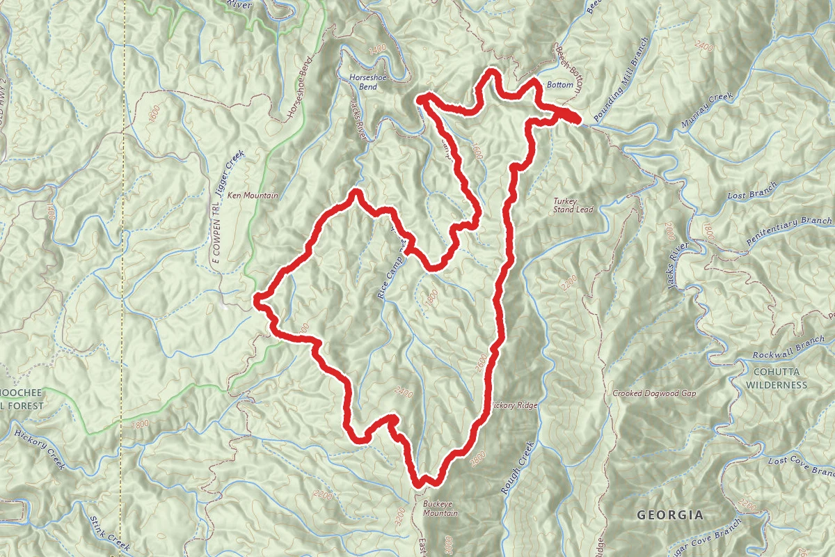 Rice Camp, Hickory Ridge, East Cowpen Loop