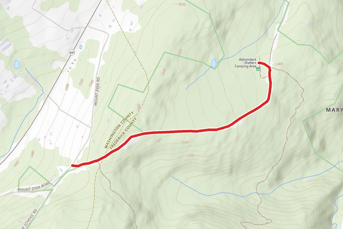 Mount Zion Church to Catoctin Shelters via Catoctin Trail