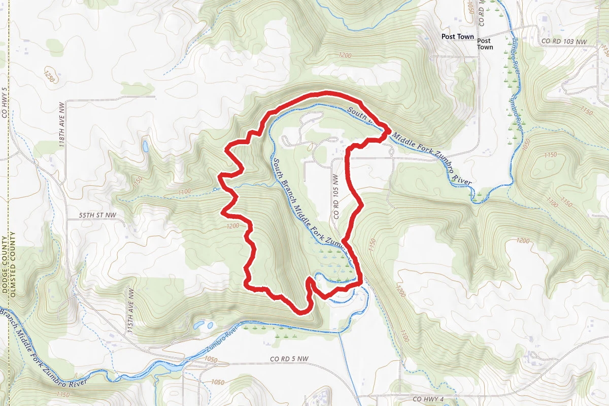 Zumbro River via High Meadow Trail