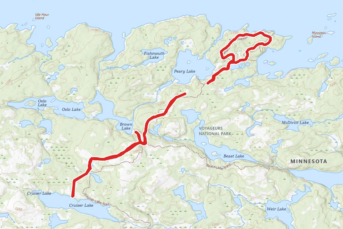 Cruiser Lake to Brown Lake and Anderson Bay