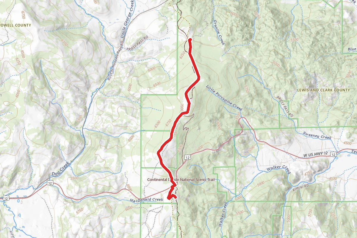 MacDonald Pass to Priest Pass Via Continental Divide Trail