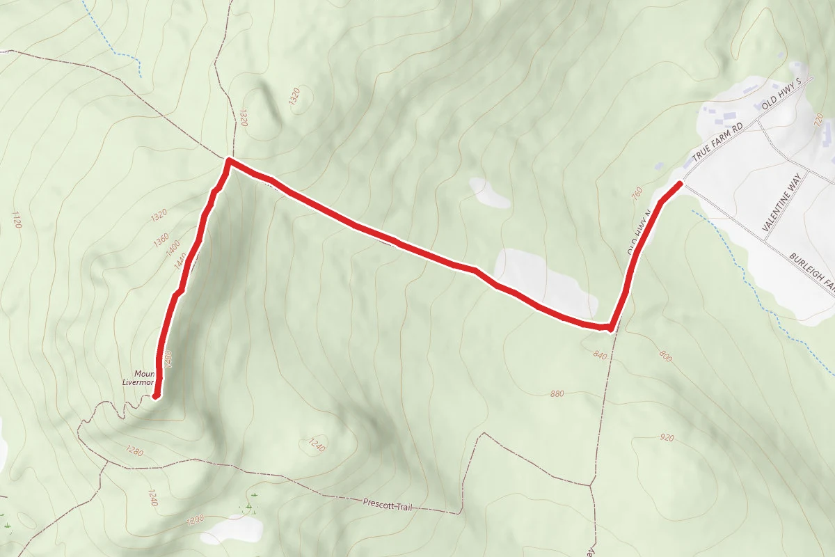 Mount Livermore via Old Mountain Road to Crawford-Ridgepole Trail