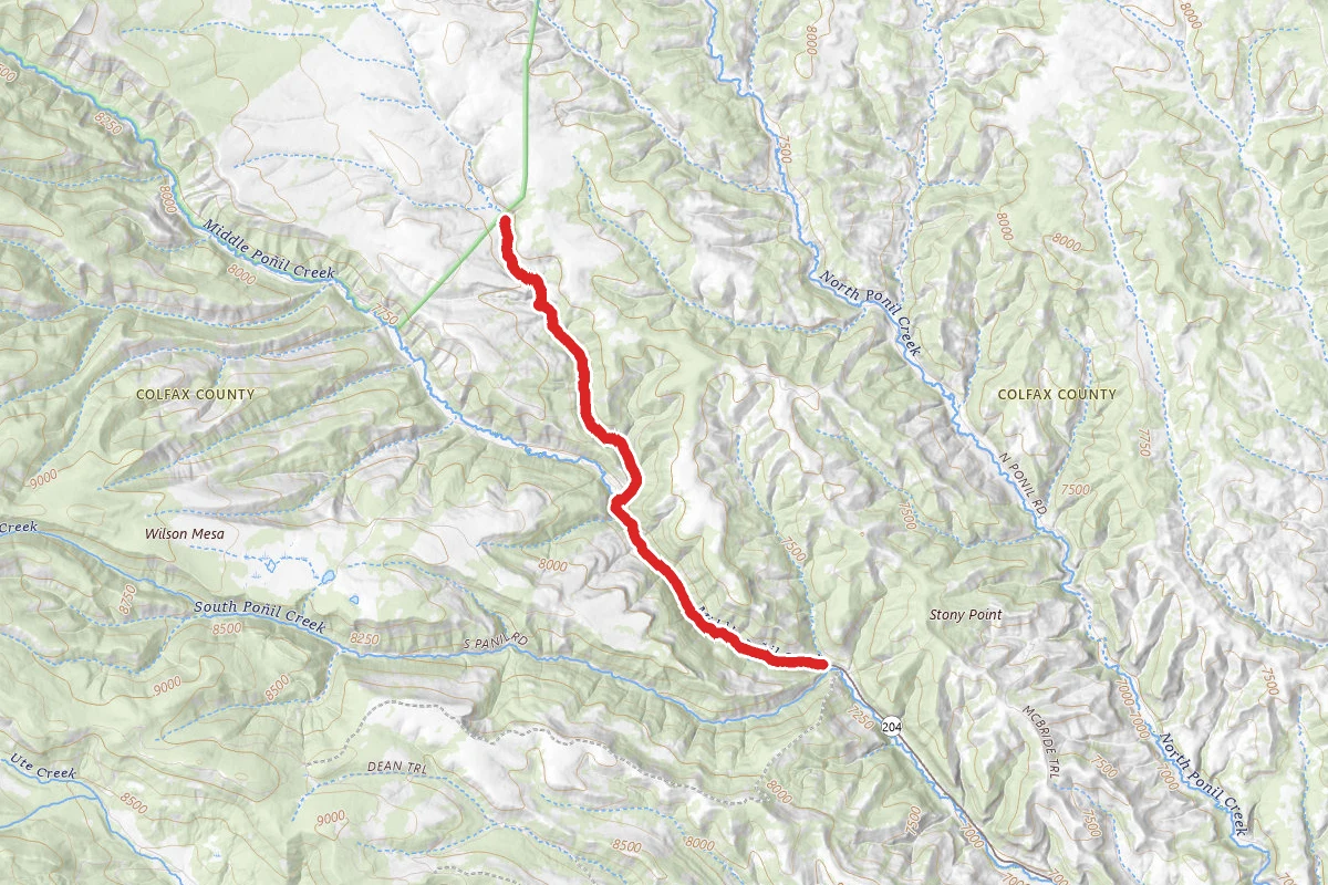 Bonita Canyon and Middle Point Creek