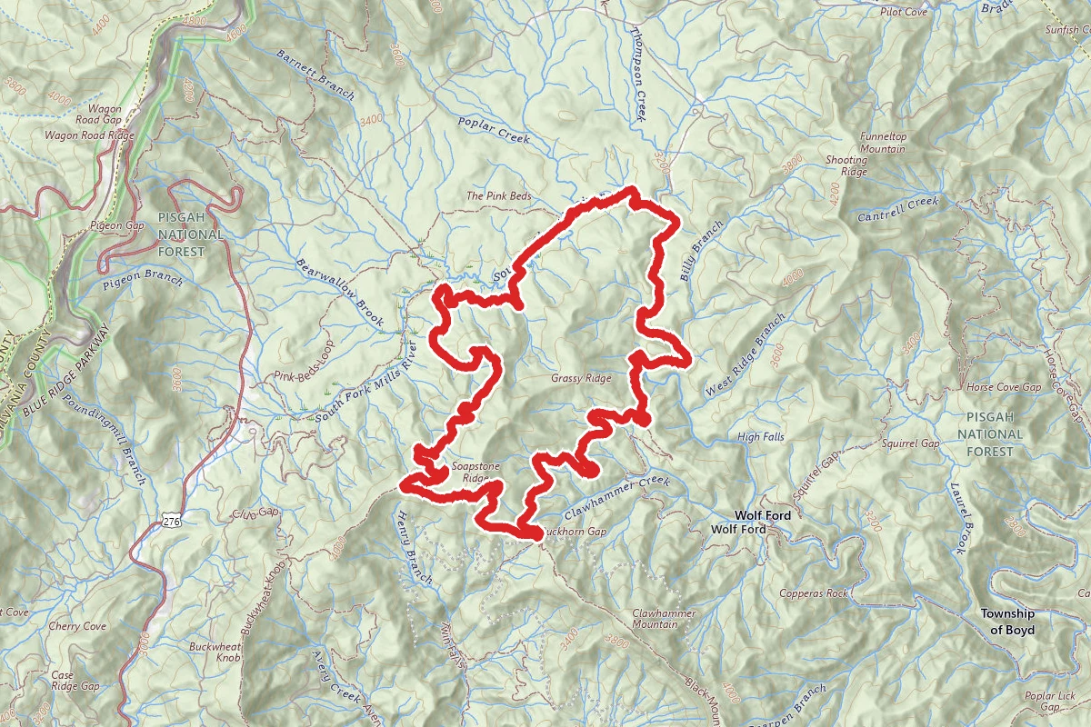 Pink Beds, Barnett Branch, Upper Black Mountain Loop