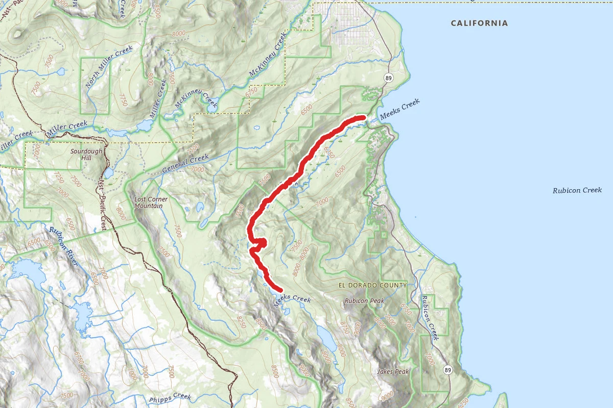 Meeks Bay Trail to Lake Genevieve and Crag Lake