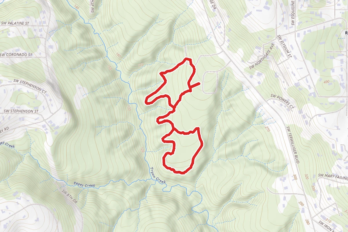 Maple Ridge, Center, Trail, Big Fir, Old Main