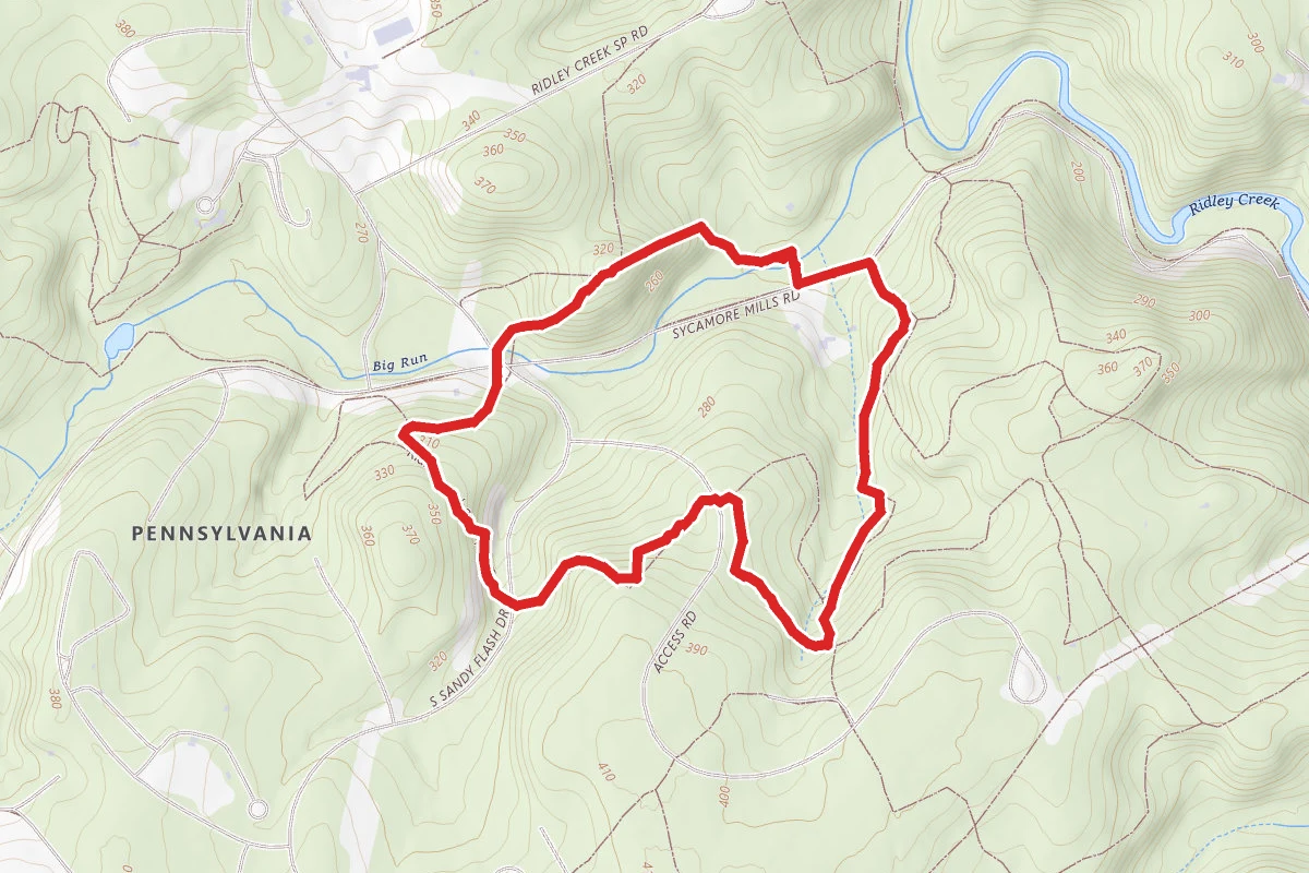 Ridley Creek Red to White Trail Loop