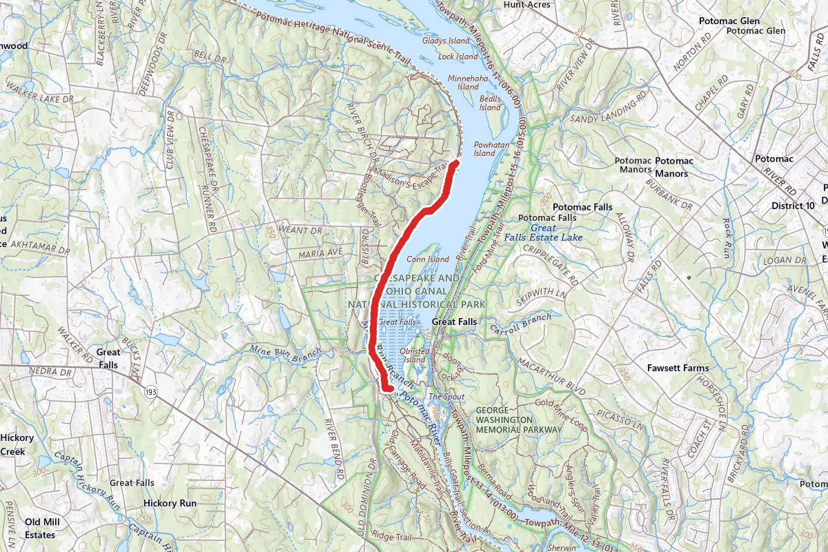 Riverbend Park to Great Falls Overlook