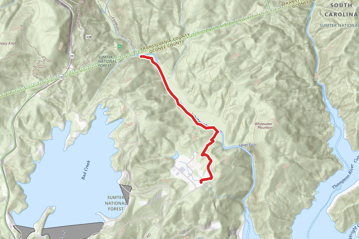 Coon Branch via Bad Creek to Foothills Trail