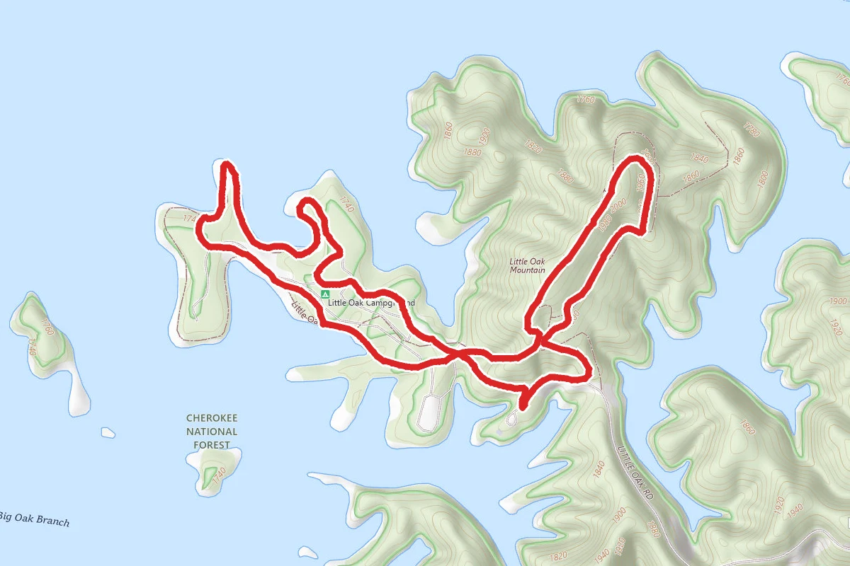 South Holston Lake and Blue Loop Little Oak Mountain Trail