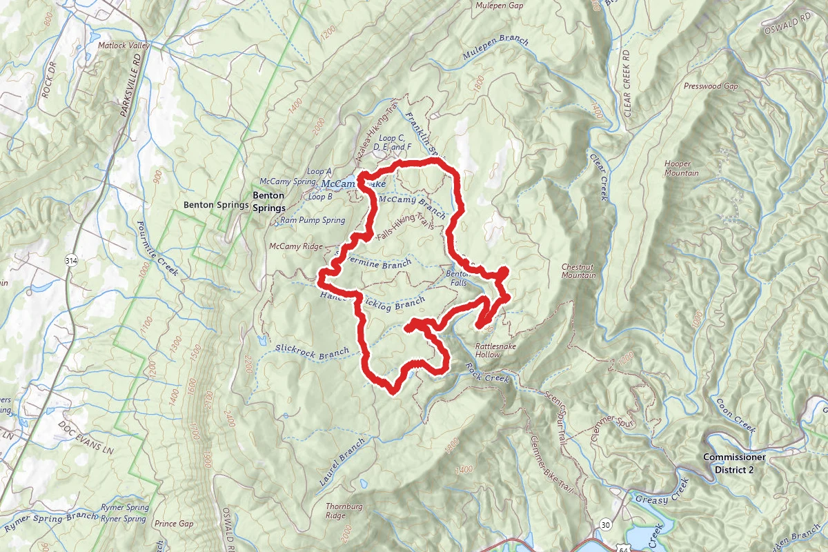 Clear Creek to Rim Rock to Slick Rock Laurel Loop