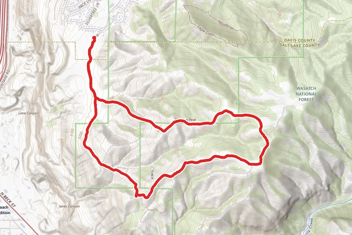 Bonneville Shoreline Trail and Meridian Peak Loop
