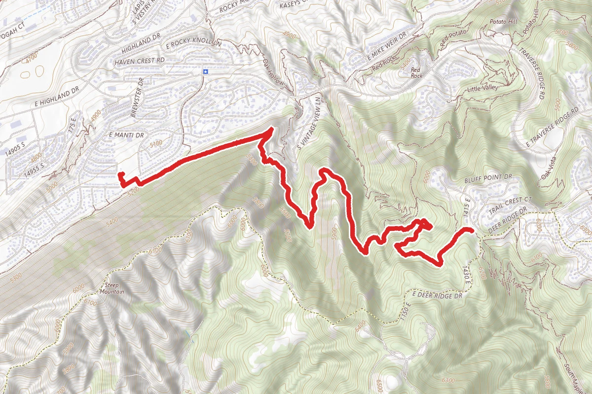 Steep Mountain Park to Maple Hollow Trailhead Park