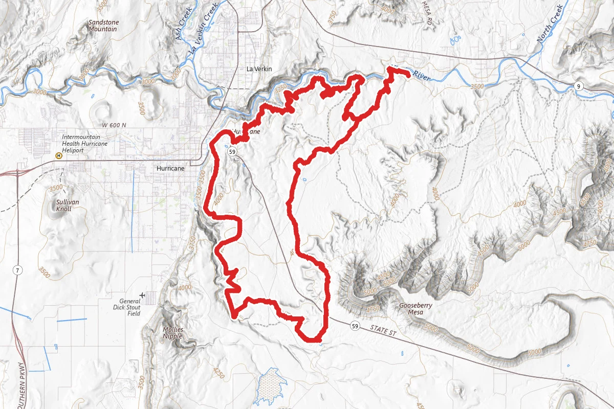 JEM Trail to Hurricane Rim Loop