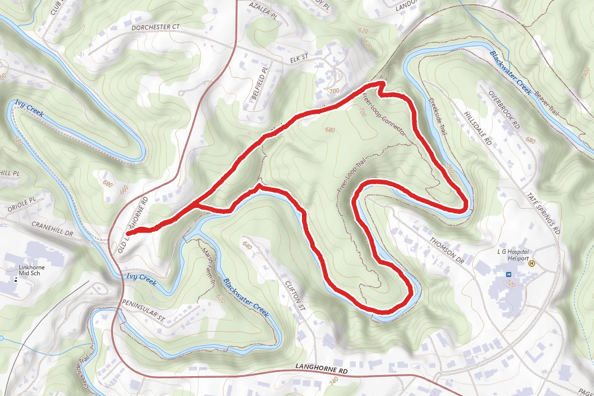 Blackwater Creek, Beaver, and Creekside Trails Loop