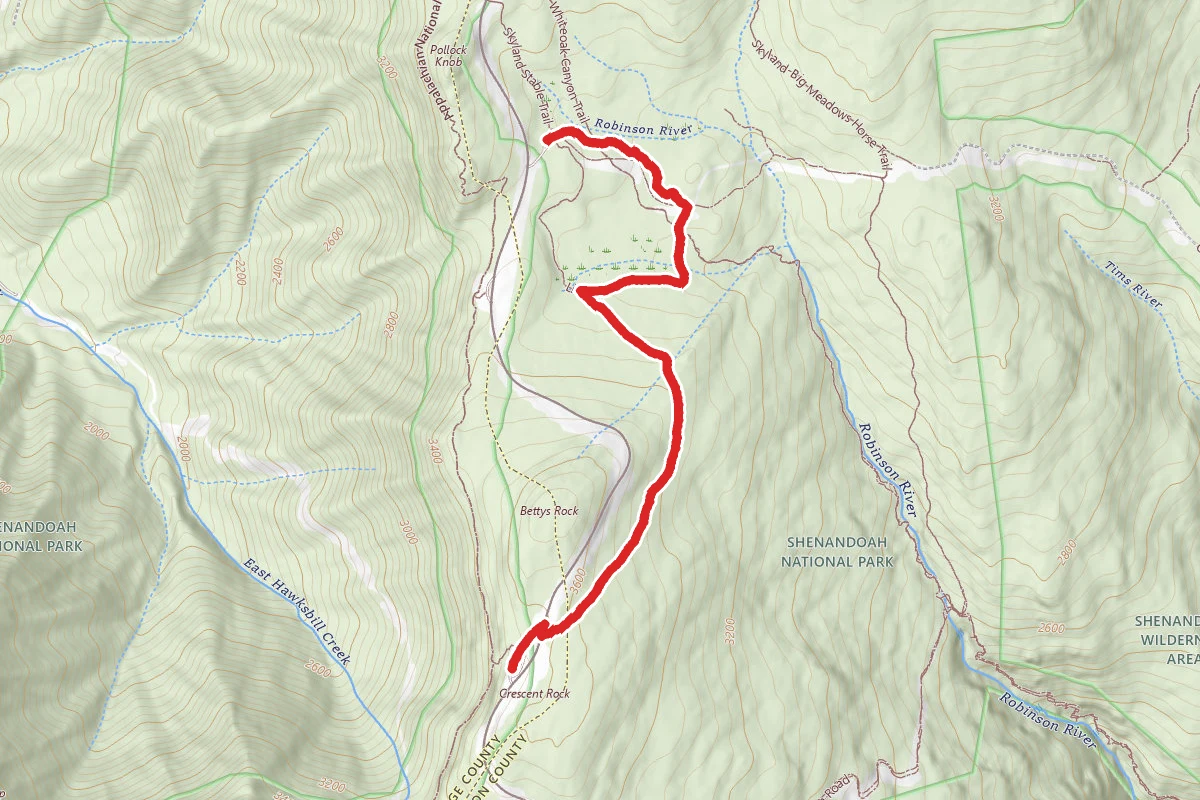 Crescent Rock Overlook via Crescent Rock Trail and Limberlost Trail
