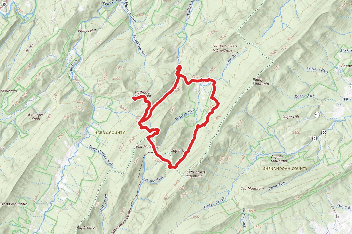 Pond Run, Half Moon, Racer Camp Hollow and Wilson Cove Loop