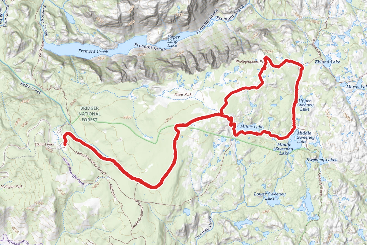 Miller Lake, Upper Sweeney Lake, and Photographers Point Loop