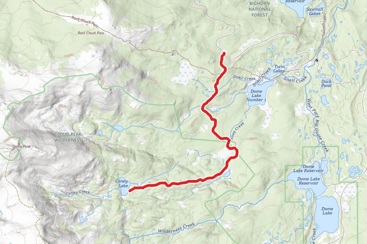 Coney Creek Trail to Stull Lakes and Coney Lake
