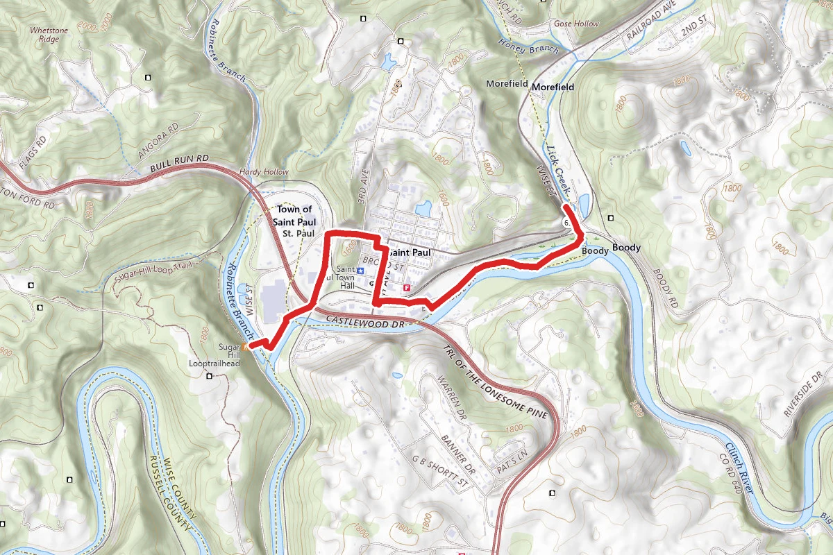 Bluebell Island to Sugar Hill Trail