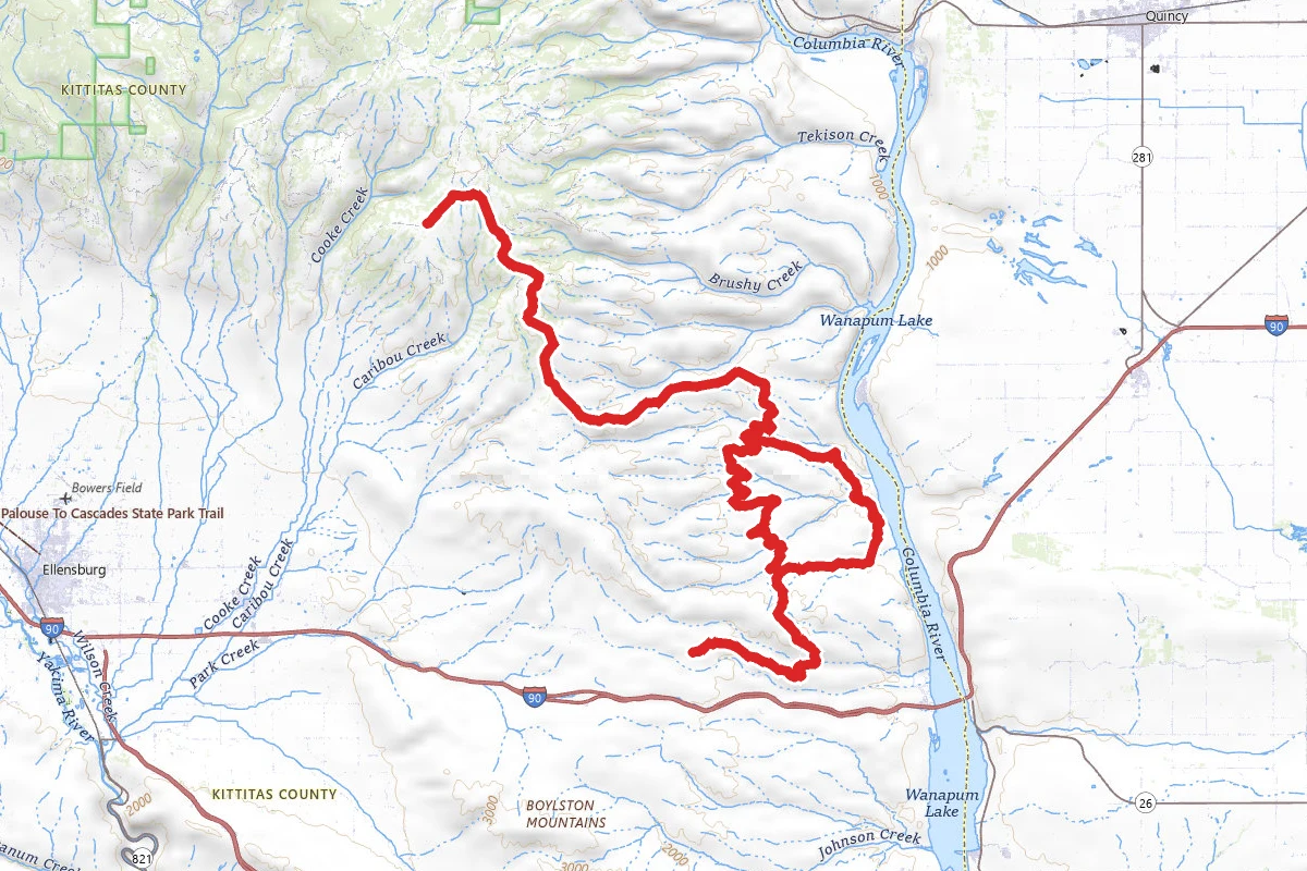 Green Dots Trails at Whiskey Dick OHV Trail