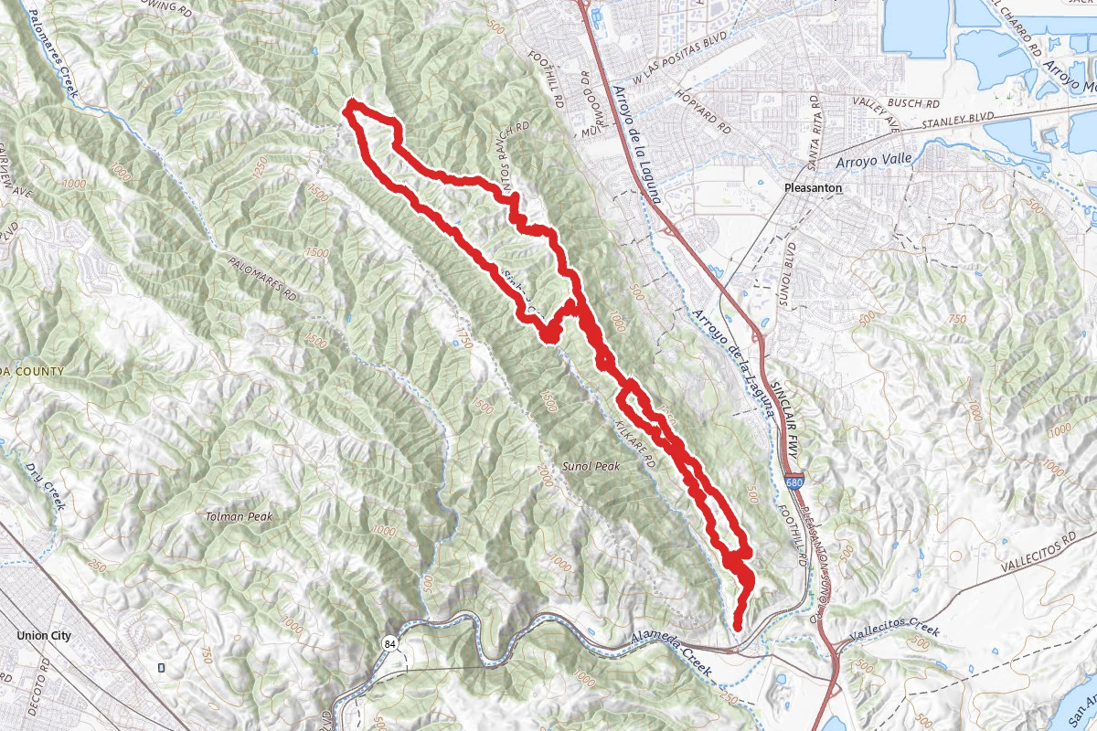 Pleasanton Ridgeline to Sinbad Creek Trail Loop