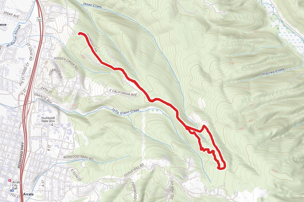 California Trail, Community Forest Loop Road, and Ridge Road Loop