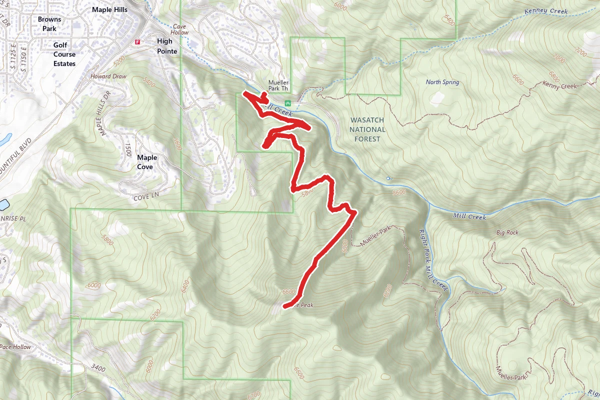 Cave Peak via Elephant Rock (Big Rock) Trail