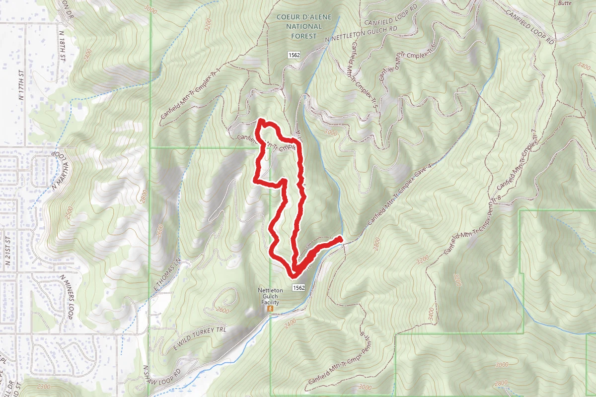 Canfield Mountain Trails 1562, A and 3 Loop