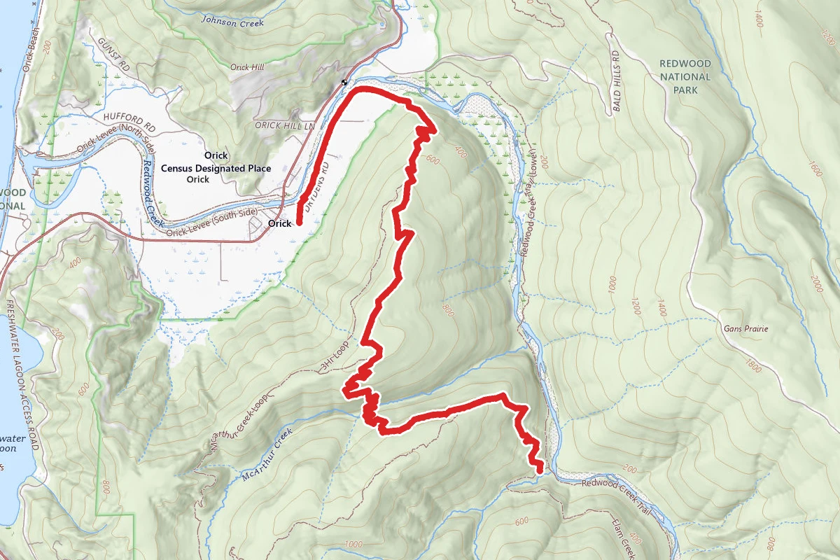 Elam Creek Horse Trail - Orick to Elam Camp