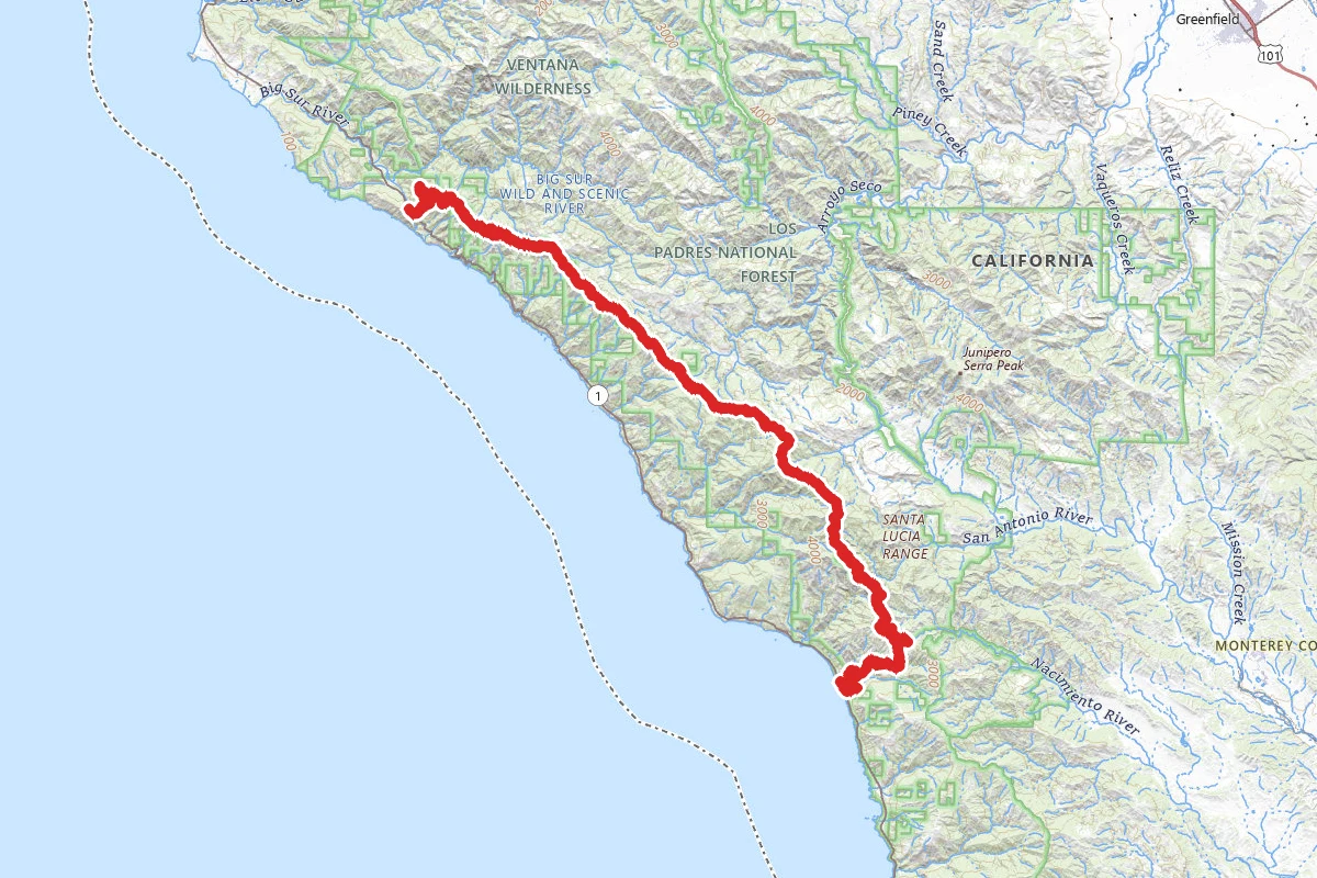 Coast Ridge and Nacimiento-Fergusson OHV Road