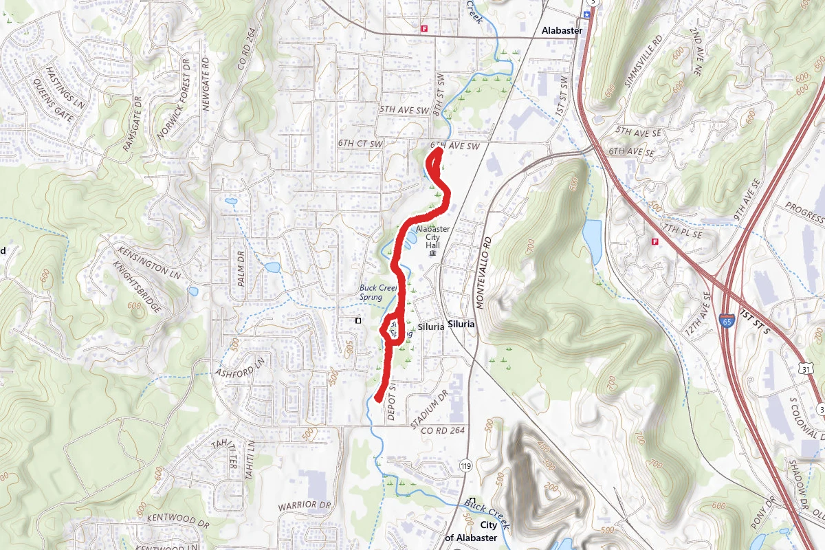 Warrior Park to Buck Creek Park via Buck Creek Trail