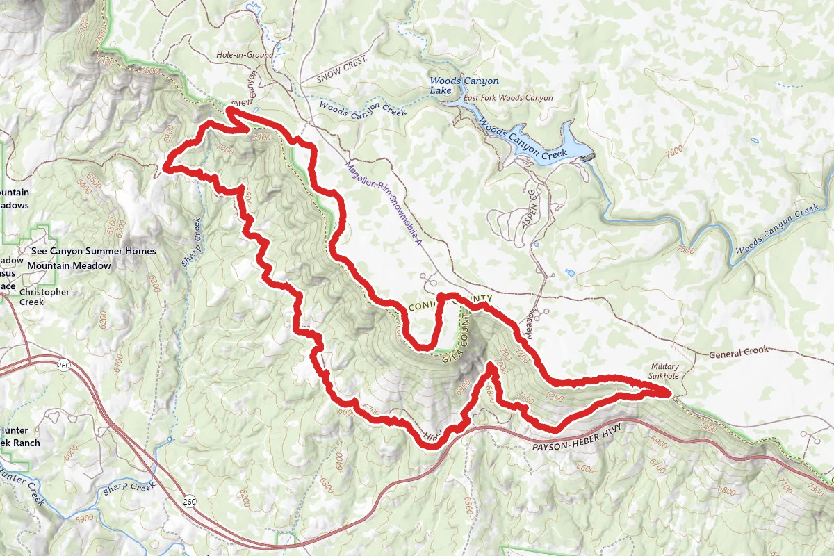 Military Sinkhole, Rim Lakes Vista and Highline Loop