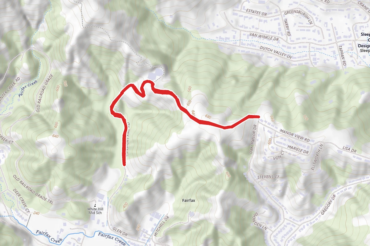 Glen Fire Road and Oak Manor Fire Road
