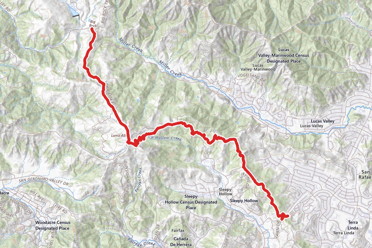 Terra Linda to Big Rock via 680 Trail and Loma Alta Mountain