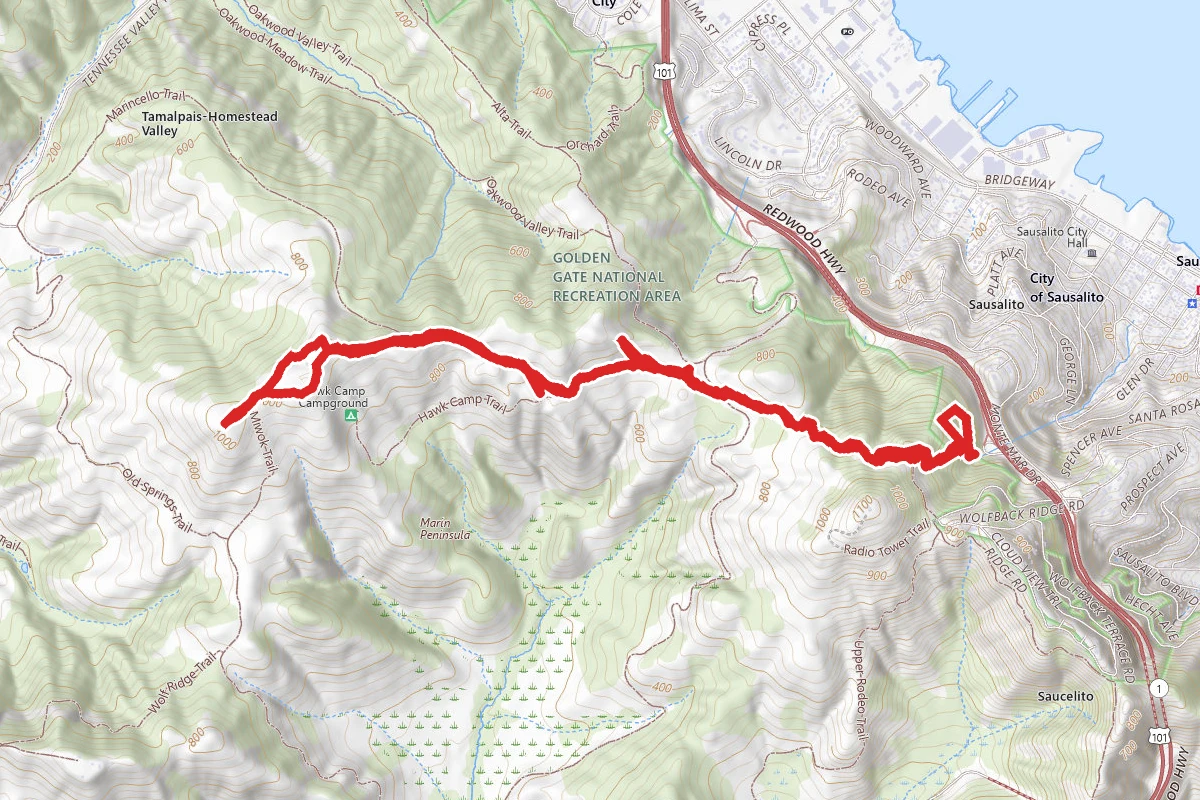 Morning Sun, Alta, Bobcat and Miwok Trails